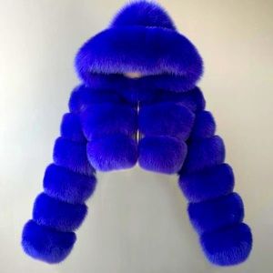 NEW BLUE FAUX FUR JACKET